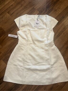 Princess Polly Cream Square Neck Mini Dress